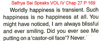 Sathya Sai Baba castor-oil face